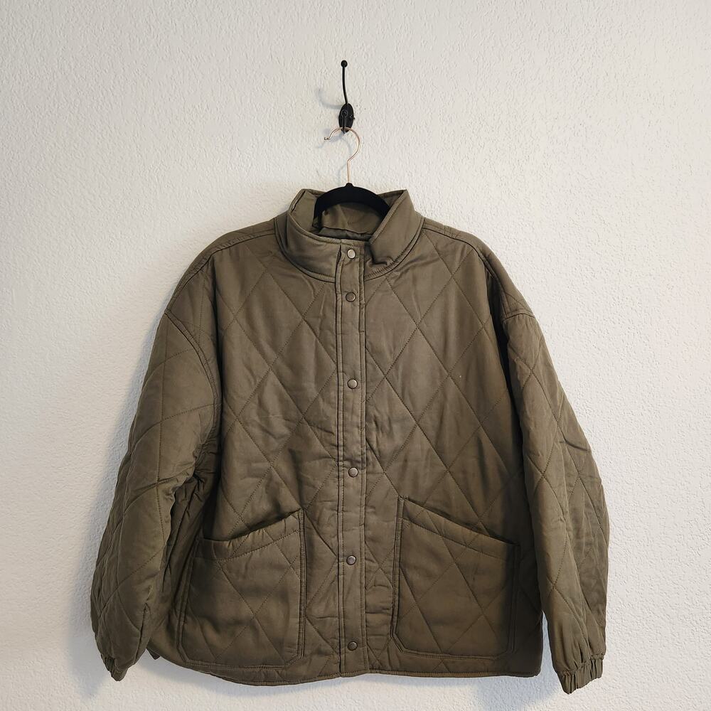 Social Standard by Sanctuary Womens Size XXL Army Green Quilted Twill Jacket NWT